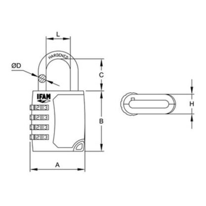 Ifam 26mm Combination Luggage Padlock - Image 2