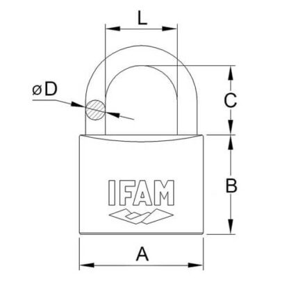 Ifam E Series 15mm Open Shackle Brass Padlock - Image 2