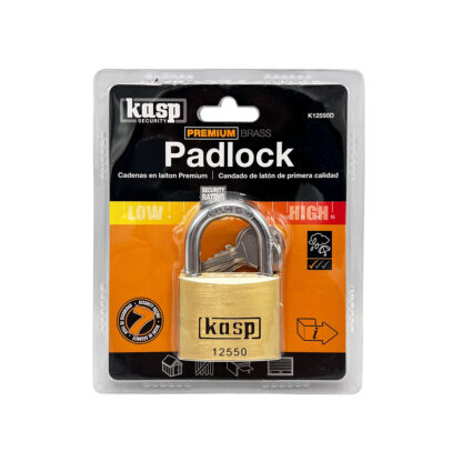 Kasp 125 series 50mm Open Shackle Brass Padlock - Image 4