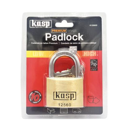 Kasp 125 series 60mm Open Shackle Brass padlock - Image 5