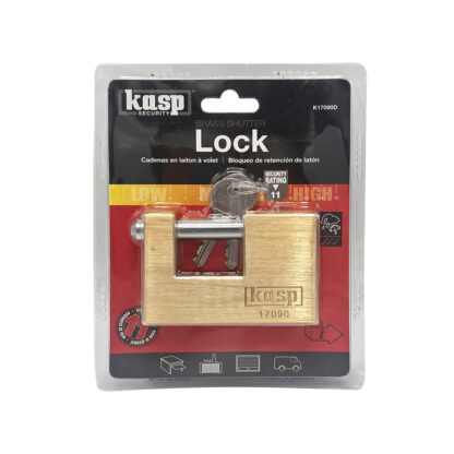 Kasp 170 90mm Closed Shackle Brass Shutter Padlock - Image 6