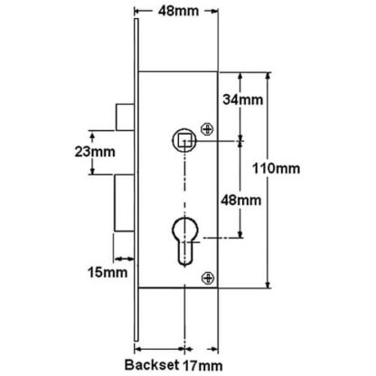 Union L22224 Euro 2" Mortice Sashlock for Metal Doors - Image 2