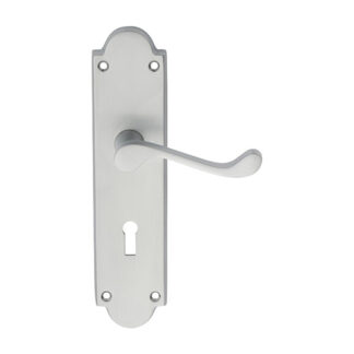 Carlisle Brass M68SC Victorian Scroll Lever on Shaped Lock Backplate (LEAD TIME: 2-3 DAYS)