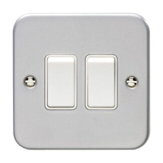 Eurolite MC2SWW Eurolite Utility 2 Gang Switch - Grey (LEAD TIME: 2-3 DAYS)