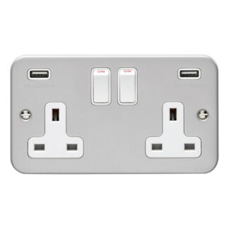 Eurolite MC2USBW Eurolite Utility 2 Gang Usb Socket - Grey (LEAD TIME: 2-3 DAYS)