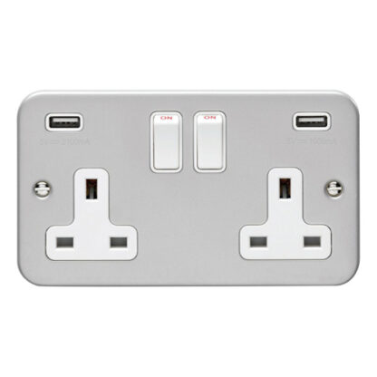 Eurolite MC2USBW Eurolite Utility 2 Gang Usb Socket - Grey (LEAD TIME: 2-3 DAYS)