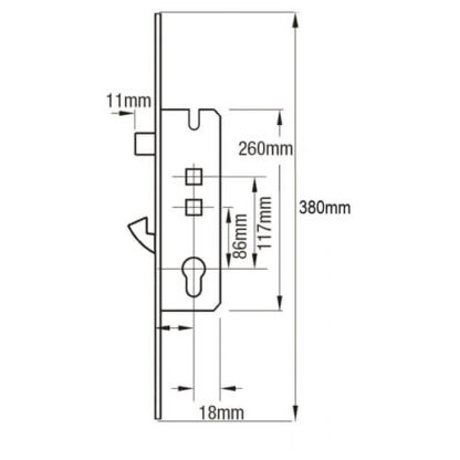Millenco Overnight Lock - Lift Lever or Double Spindle 16mm Faceplate - Image 2