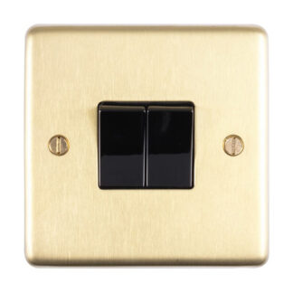 Eurolite SB2SWB Eurolite Stainless Steel 2 Gang Switch - Satin Brass (LEAD TIME: 2-3 DAYS)
