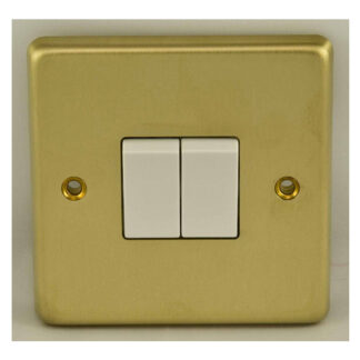 Eurolite SB2SWW Eurolite Stainless Steel 2 Gang Switch - Satin Brass (LEAD TIME: 2-3 DAYS)