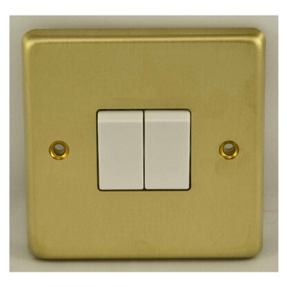 Eurolite SB2SWW Eurolite Stainless Steel 2 Gang Switch - Satin Brass (LEAD TIME: 2-3 DAYS)