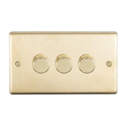 Eurolite SB3D400 Eurolite Stainless Steel 3 Gang Dimmer - Satin Brass (LEAD TIME: 2-3 DAYS)