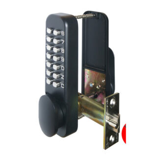 CQR SBL310.BLFR Push Button Lock | Traditional Code | Fire Rated | Knob | Black | 3 - 7 Digits | Hold Back (LEAD TIME: 2-3 DAYS)