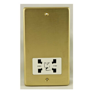 Eurolite SBSHSW Eurolite Stainless Steel Shaver Socket - Satin Brass (LEAD TIME: 2-3 DAYS)