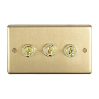Eurolite SBT3SW Eurolite Stainless Steel 3 Gang Toggle Switch - Satin Brass (LEAD TIME: 2-3 DAYS)
