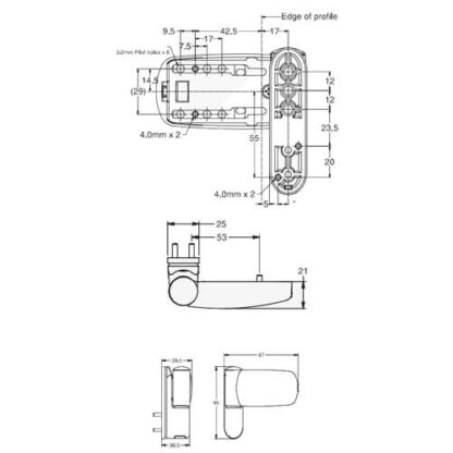 Avocet Triad 3D Flag Hinge for Sculptured or Chamfered Profiled UPVC Doors - Image 2