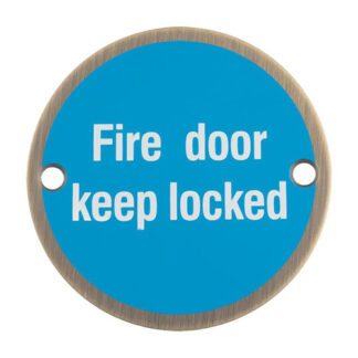 EuroSpec SEX1015AB Signage Fire Door - Keep Locked (LEAD TIME: 2-3 DAYS)