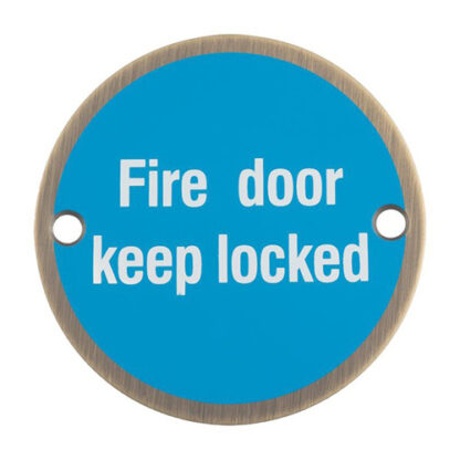EuroSpec SEX1015AB Signage Fire Door - Keep Locked (LEAD TIME: 2-3 DAYS)