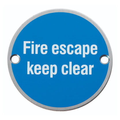 EuroSpec SEX1021SSS Signage Fire Escape - Keep Clear  (LEAD TIME: 2-3 DAYS)