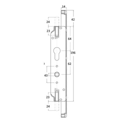Sheerline Bi-fold Door Lock Euro Gearbox - Image 2