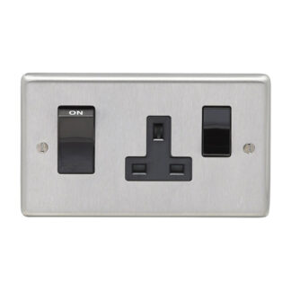 Eurolite SSS45ASWASB Eurolite Stainless Steel 45Amp Switch With A Socket - Satin Stainless Steel (LEAD TIME: 2-3 DAYS)