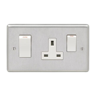Eurolite SSS45ASWASW Eurolite Stainless Steel 45Amp Switch With A Socket - Satin Stainless Steel (LEAD TIME: 2-3 DAYS)