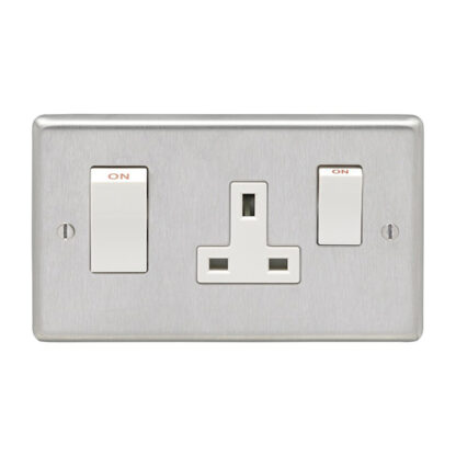 Eurolite SSS45ASWASW Eurolite Stainless Steel 45Amp Switch With A Socket - Satin Stainless Steel (LEAD TIME: 2-3 DAYS)