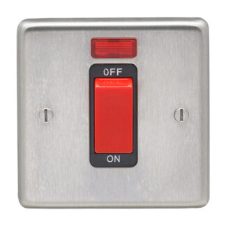Eurolite SSS45ASWNSB Eurolite Stainless Steel 45Amp Switch With Neon Indicator - Satin Stainless Steel (LEAD TIME: 2-3 DAYS)