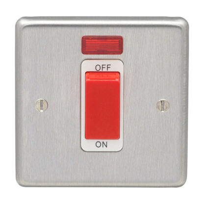 Eurolite SSS45ASWNSW Eurolite Stainless Steel 45Amp Switch With Neon Indicator - Satin Stainless Steel (LEAD TIME: 2-3 DAYS)