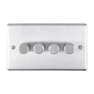 Eurolite SSS4D400 Eurolite Stainless Steel 4 Gang Dimmer - Satin Stainless Steel (LEAD TIME: 2-3 DAYS)