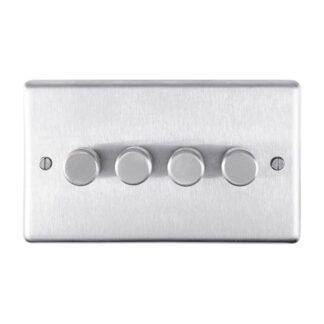 Eurolite SSS4DLED Eurolite Stainless Steel 4 Gang Dimmer - Satin Stainless Steel (LEAD TIME: 2-3 DAYS)