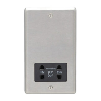 Eurolite SSSSHSB Eurolite Stainless Steel Shaver Socket - Satin Stainless Steel (LEAD TIME: 2-3 DAYS)