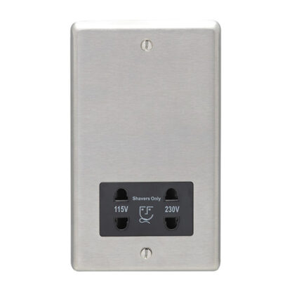 Eurolite SSSSHSB Eurolite Stainless Steel Shaver Socket - Satin Stainless Steel (LEAD TIME: 2-3 DAYS)