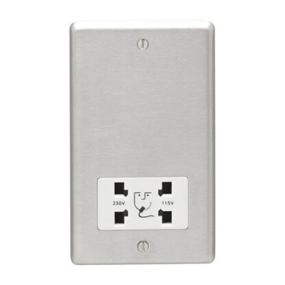 Eurolite SSSSHSW Eurolite Stainless Steel Shaver Socket - Satin Stainless Steel (LEAD TIME: 2-3 DAYS)