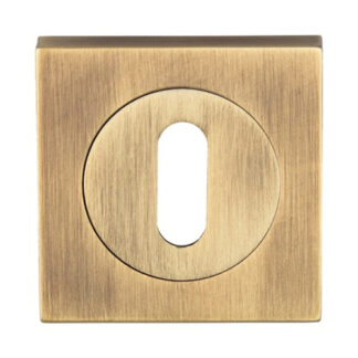 Serozzetta SZM003SQAB Serozzetta Square Standard Lock Escutcheon Antique Brass (LEAD TIME: 2-3 DAYS)