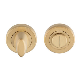 Serozzetta SZM004SB Serozzetta Thumbturn and Release on Rose - Satin Brass-50mm Dia. Rose-Boxed (LEAD TIME: 2-3 DAYS)