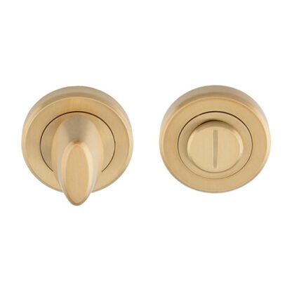 Serozzetta SZM004SB Serozzetta Thumbturn and Release on Rose - Satin Brass-50mm Dia. Rose-Boxed (LEAD TIME: 2-3 DAYS)