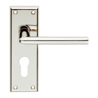 Serozzetta SZR011YPN SEROZZETTA dieci lever on face-fix backplate - euro 47.5mm - polished nickel  (LEAD TIME: 2-3 DAYS)