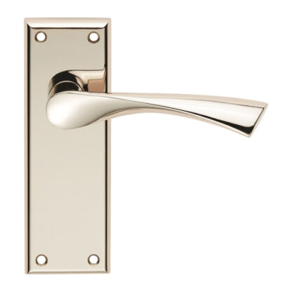 Serozzetta SZR022PN SEROZZETTA venti lever on face-fix backplate - latch - polished nickel  (LEAD TIME: 2-3 DAYS)