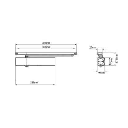 Dorma TS90 Size 3 Overhead Cam Action Slide Arm Door Closer - Image 2