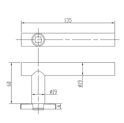 TSS Fire Rated Stainless Steel (SSS) 19mm T Bar Lever On Rose Furniture - Image 2