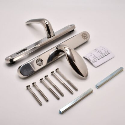 TSS TS007 2 Star Grade 304 Stainless Steel Lever Moveable Pad (Offset) UPVC Multipoint Door Handles - 92/62mm PZ Sprung 210mm Screw Centres - Image 2