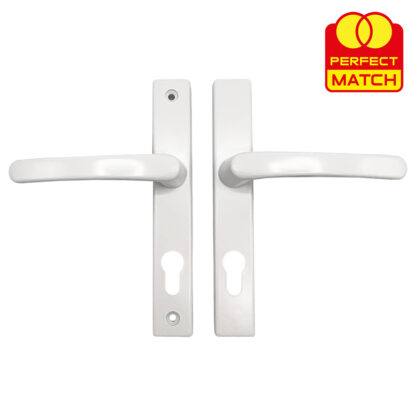 TSS Lever Lever UPVC Multipoint Door Handles - 72mm PZ - Sprung - 180mm Screw Centres