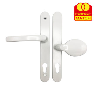 TSS Offset Lever Moveable Pad Multipoint Door Handles - 95/65mm PZ - Sprung - 200mm Screw Centres