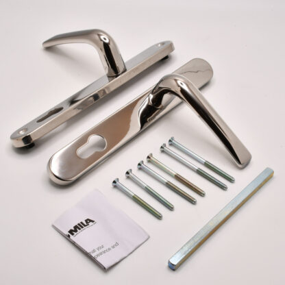 TSS Grade 304 Stainless Steel Lever Lever UPVC Multipoint Door Handles - 92mm PZ Sprung 210mm Screw Centres - Image 2