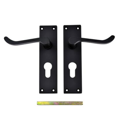 TSS Black Victorian Scroll Lever On Plate Furniture - Image 4