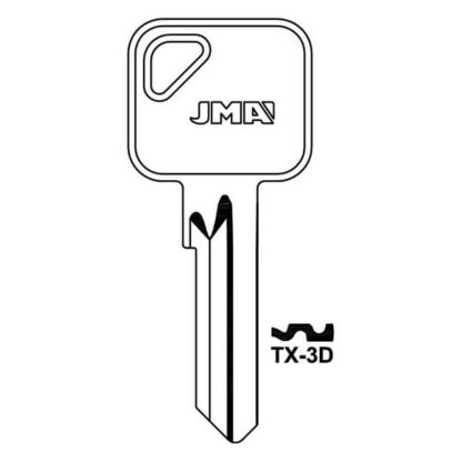 JMA TX-3D Versa 5 Pin Cylinder Key Blank - Image 2