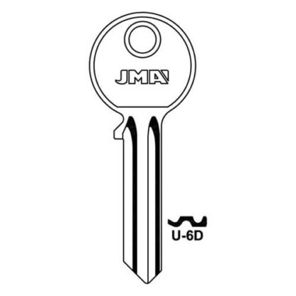 JMA U-6D Universal 6 Pin Key Blank - Image 3