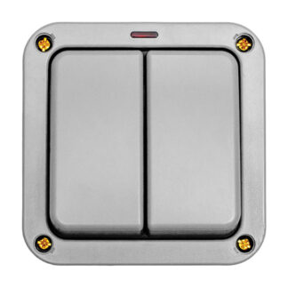 Eurolite WP3022 Eurolite Utility 2 Gang Switch - Grey (LEAD TIME: 2-3 DAYS)
