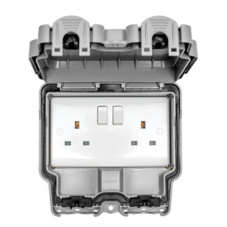 Eurolite WP4100 Eurolite Utility 2 Gang Switched Socket - Grey (LEAD TIME: 2-3 DAYS)