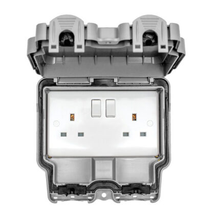 Eurolite WP4100 Eurolite Utility 2 Gang Switched Socket - Grey (LEAD TIME: 2-3 DAYS)